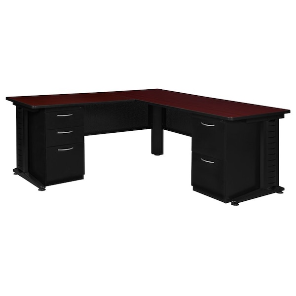 Fusion Fusion L-Desks with Storage, 72 D X 29 H, 66 W X Wood, Metal MLD663042MH - main